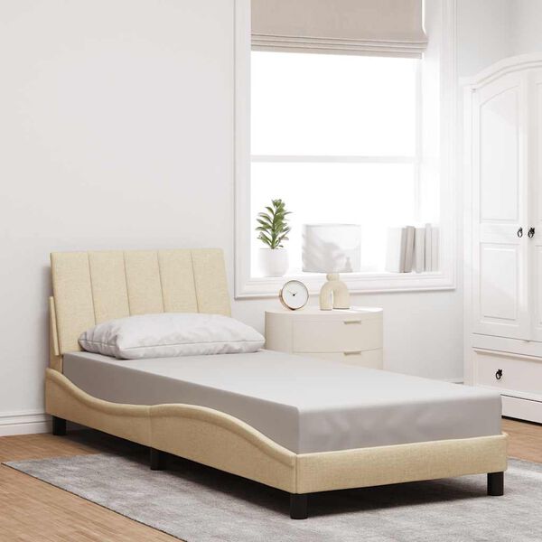 vidaXL Bedframe zonder matras "Hanko" 90x190 cm stof cr&egrave;mekleurig