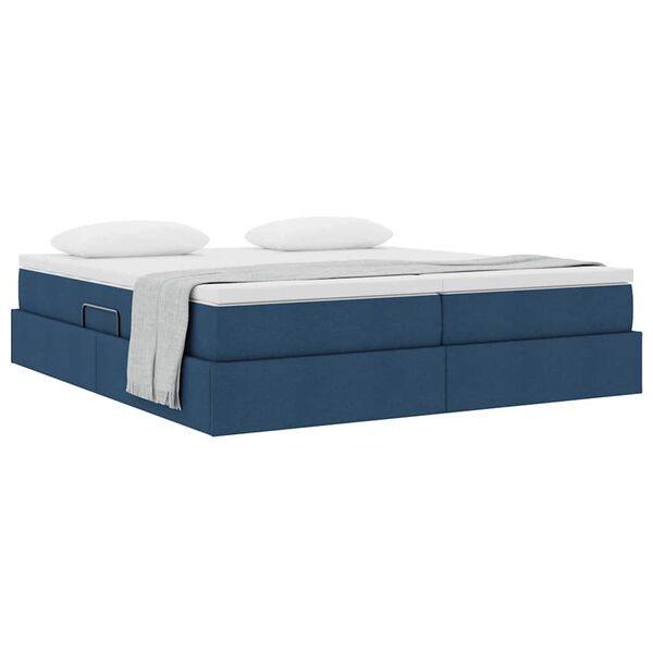 vidaXL Opbergbed met matras met matras Blauw 180 x 200 cm Polyester