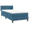 vidaXL Boxspring met matras fluweel donkerblauw 80x210 cm