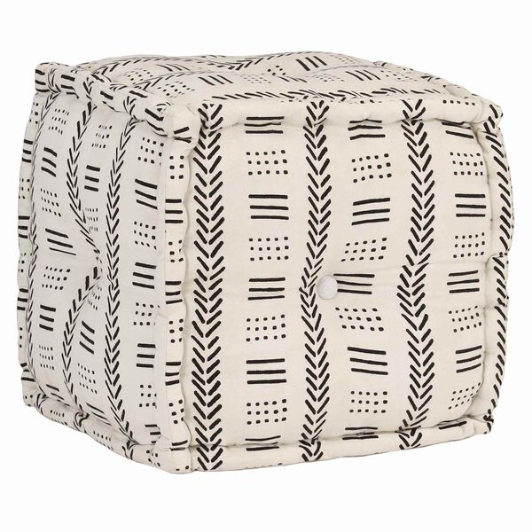 vidaXL Pouffes Geometrisch Grijs en Wit 40 x 40 x 40 cm Stof