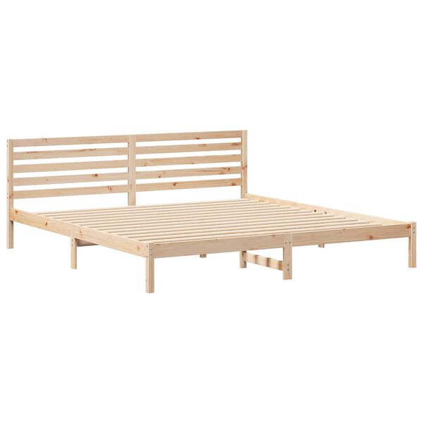 vidaXL Bedframe met hoofdeinde Bruin 200 x 220 cm Massief grenenhout