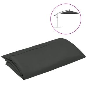vidaXL Vervangingsdoek voor tuinparasol 300 cm antracietkleurig