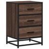 vidaXL Nachtkastje 40x34,5x60 cm bewerkt hout&metaal bruin eikenkleur