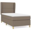 vidaXL Boxspring met matras stof taupe 100x200 cm
