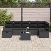 vidaXL Tuin Sofa Set met kussen met opslag 8 pcs Zwart Poly riet