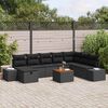 vidaXL Tuin Sofa Set met kussen met opslag 9 pcs Zwart Poly riet