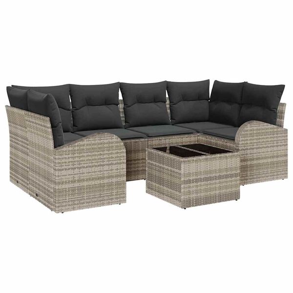 vidaXL Tuin Sofa Set Lichtgrijs 55 x 55 x 37 cm poly rattan