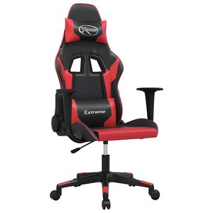 vidaXL Massage gamestoel kunstleer zwart en rood