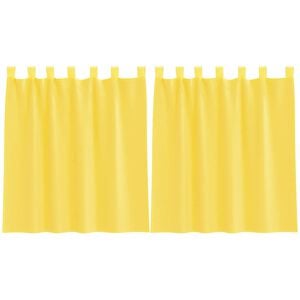 vidaXL Gordijnen voile met lussen 2 st 140x140 cm geel