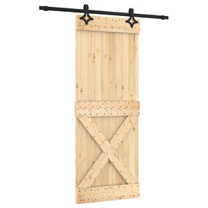 vidaXL Schuifdeur 80 x 210 cm Massief Grenenhout (Niet-Behandeld)
