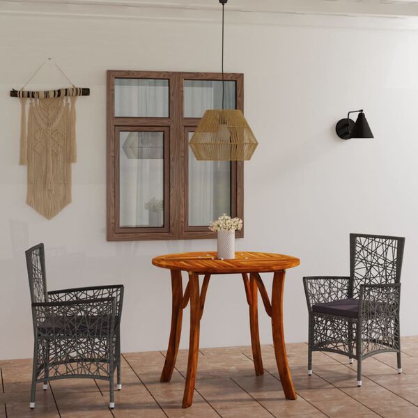 vidaXL 3-delige Tuinset grijs