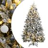 vidaXL Kunstkerstboom met scharnieren 300 LED's en kerstballen 180 cm