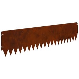 vidaXL Gazonrand 10 st 103 x 25 cm Staal Roestkleurig