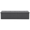 vidaXL Opbergbank inklapbaar 150x38x38 cm kunstlinnen donkergrijs