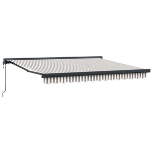 vidaXL Uitschuifbare luifel Lichtgrijs en wit. 400 &times; 300 cm