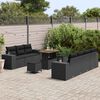 vidaXL Tuin Sofa Set met kussen met opslag 10 pcs Zwart Poly Rattan