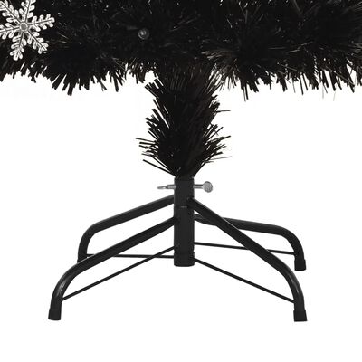vidaXL Kerstboom met LED-sneeuwvlokken 240 cm glasvezel zwart