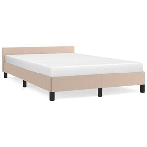 vidaXL Bedframe met hoofdeinde zonder matras Cappuccino 120x200 cm