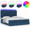 vidaXL Ottoman bed met matrassen en LED's 160x200cm stof blauw