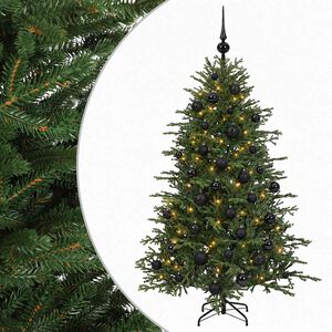 vidaXL Kunstkerstboom met kerstbal 120 cm 150 LED's Warmwit