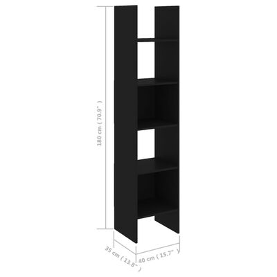 vidaXL 4-delige Boekenkastenset spaanplaat zwart