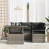 vidaXL Tuin Sofa Set met kussen met opslag 5 pcs Grijs Poly riet
