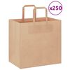 vidaXL Papieren zakken 250 st met hengsels 26x17x25 cm bruin