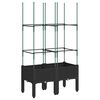 vidaXL Plantenbak met latwerk 80x40x142,5 cm polypropeen zwart