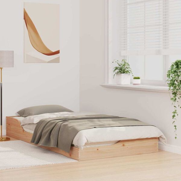 vidaXL Bedframe Bruin 90 x 190 cm Massief grenenhout