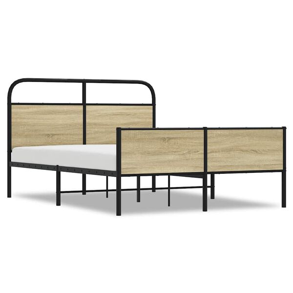 vidaXL Bedframe zonder matras bewerkt hout sonoma eikenkleur 120x200cm