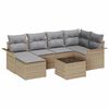 vidaXL Tuin Sofa Set met kussen 7 pcs Beige Poly riet