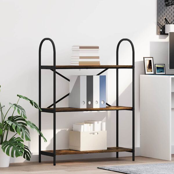 vidaXL Boekenkast Gerookt eiken 80 x 30 x 109 cm Bewerkt hout