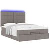 vidaXL Ottoman bed met matras en LED's 140x190cm stof taupe