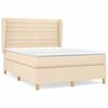 vidaXL Boxspring met matras stof cr&egrave;mekleurig 140x190 cm
