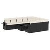 vidaXL 11-delige Loungeset met kussens poly rattan zwart