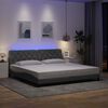 vidaXL Bedframe met LED zonder matras stof 200x200 cm lichtgrijs