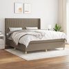 vidaXL Boxspring met matras stof taupe 180x200 cm