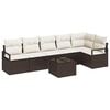vidaXL Tuinbankenset 7 st Bruin en Cr&egrave;me poly rattan