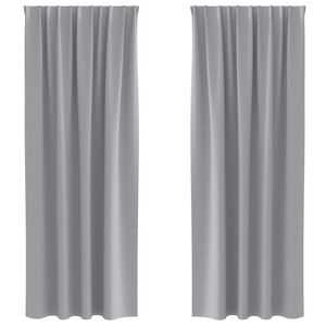 vidaXL Zwart-out Gordijnen met Ringen 2 st Lichtgrijs 245 x 140 cm