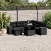 vidaXL 8-delige Loungeset met kussens poly rattan zwart