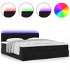 vidaXL Ottoman bed met matras en LED's 180x200cm fluweel zwart