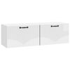 vidaXL Wandbeugel TV-kast Hoogglans Wit 98 x 31 x 30 cm Bewerkt hout