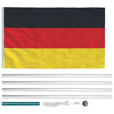 vidaXL Vlag met vlaggenmast Duitsland 6,2 m aluminium
