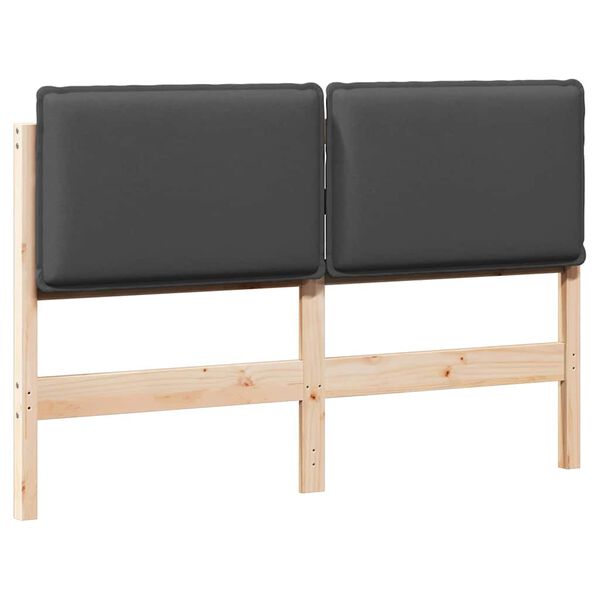 vidaXL Gestoffeerd hoofdbord Natuurlijk en Donkergrijs 140 cm