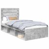 vidaXL Bedframe met hoofdeinde Beton 90 x 200 cm Massief grenenhout