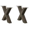 vidaXL Salontafelpoten 2 st X-vormig 60x(42-43) cm staal naturel