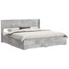vidaXL Bedframe met opbergruimte en hoofdbord Betongrijs 180 x 200 cm