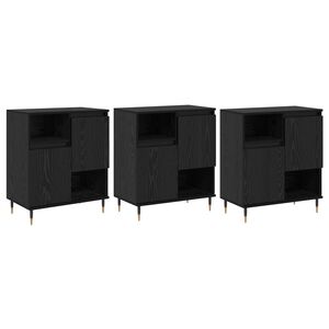 vidaXL Dressoirs 3 pcs Zwart Eiken
