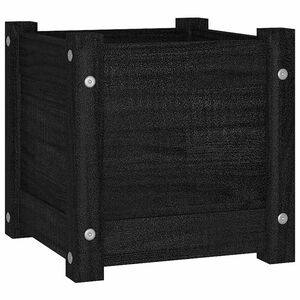 vidaXL Plantenbak 31x31x31 cm massief grenenhout zwart