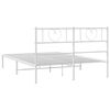 vidaXL Bedframe met hoofdbord metaal wit 120x200 cm